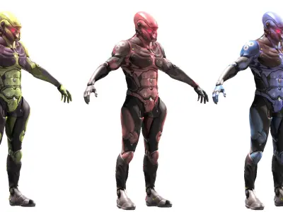 Arthur C humanoid in suit 3D model