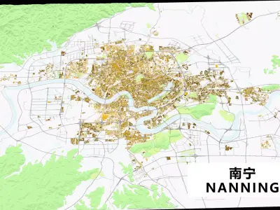 NanNing City urban planning maquett  building 3D Topography  3D model