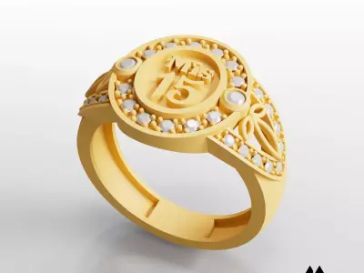 15 Years RING 3D print model