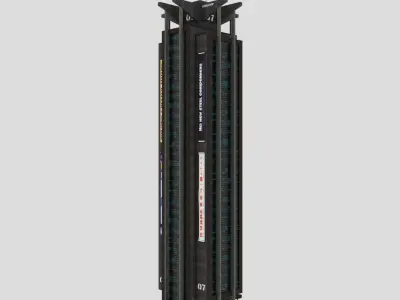 SciFi Cyberpunk Building 07 Low-poly 3D model