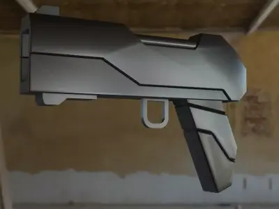 Sci-fi gun  Low-poly 3D model