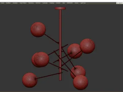 Gallotti and Radice bolle panging lamp 8 Low-poly 3D model