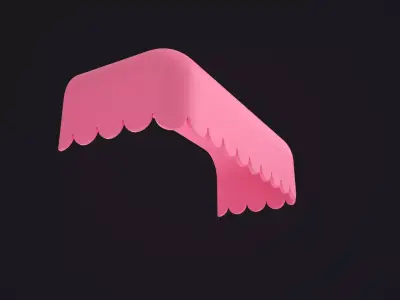 Stylized Pink Awning 3D model