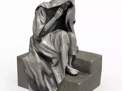 Statue Female Low-poly 3D model