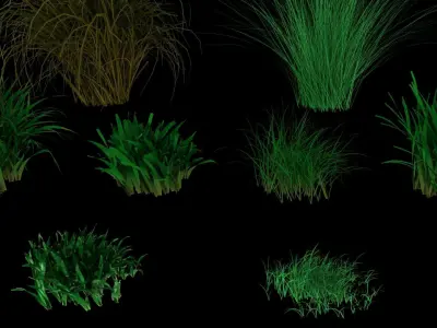 Grass Set Pack Lowpoly Free 3D model