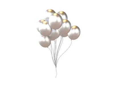Bunch of Balloons v1 017 Low-poly 3D model