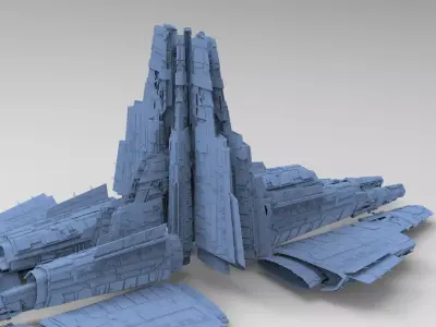 Alien Ship pyramid design 7  3D model