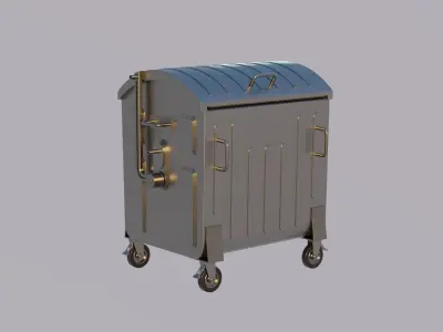 Dumpster 2 - Old Metal Trash Container 3D model