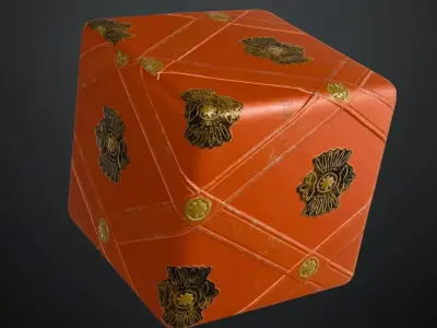 Orange Clean Metal Pattern PBR Seamless Texture