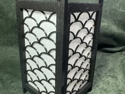 Kumiko Japanese Shoji Lantern - Seikaiha 3D print model