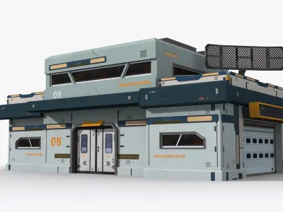Factory Industrial Sci Fi x2 Low-poly 3D model