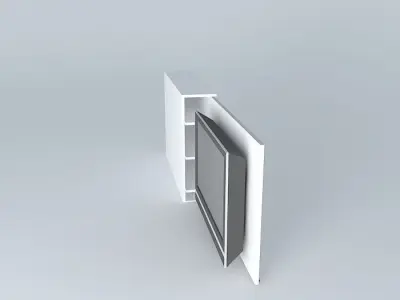 TV panel with sliding door TV 32 3D model