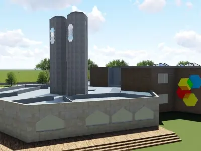 3D school design landscape  3D model