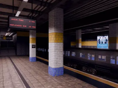 Underground Subway - Blender Scene 3D model
