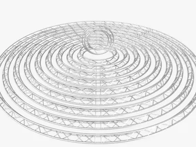 Circle Triangular Truss Modular Collection 10 Modular Pieces 3D model