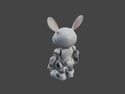 Robot Rabbit Rigged Low-poly 3D model