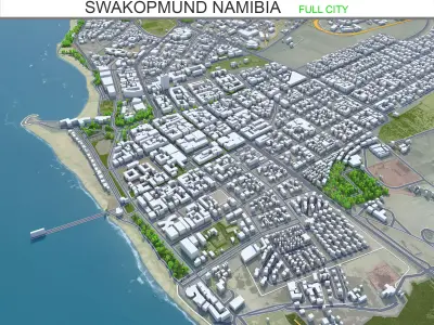 Swakopmund Namibia 10km Low-poly 3D model