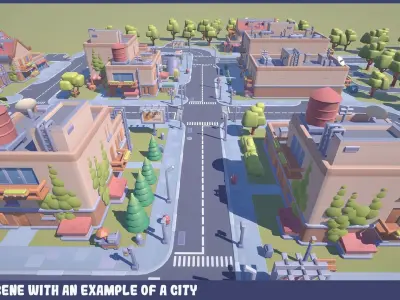 3D Hypercasual City Pack Low-poly 3D model