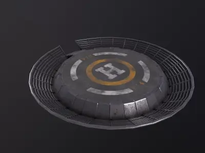 Helipad 3D Model Low-poly 3D model
