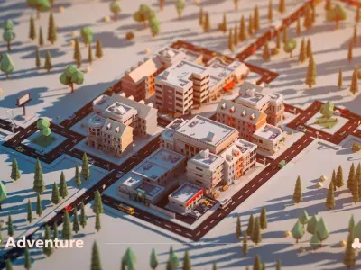 City Adventure Low-poly 3D model