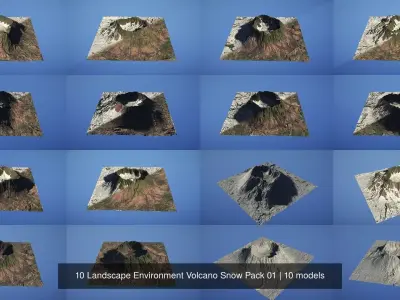 10 Landscape Environment Volcano Snow Pack 01