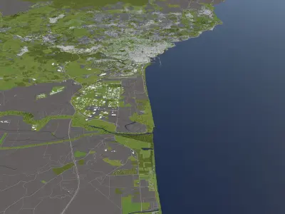 Catania Italy 50x50km City Map 3D Model 3D model