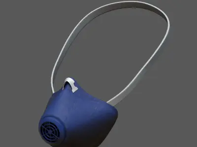 Gas mask helmet 3d model military safety plastic  Low-poly 3D model