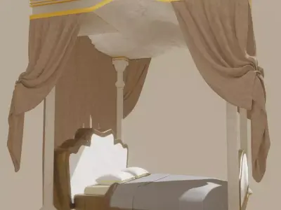 Bed Medieval 3D model