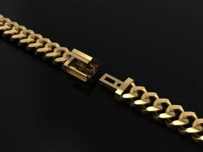 Cuban Chain Bracelet Necklace Link SIZE 10MM Width 3D print model