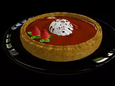 Food and dessert strawberry fruit tart 3D model