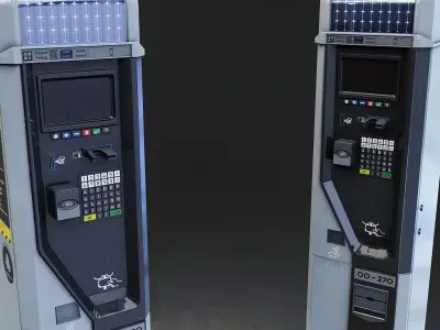 Parking Ticket Machine 3D Model Low-poly 3D model