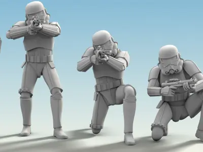 8 Figure Stormtrooper Printable Set-01 3D model