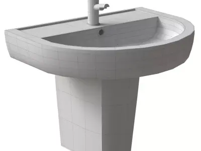 Bianco Modern Wall Hung Basin 3D model
