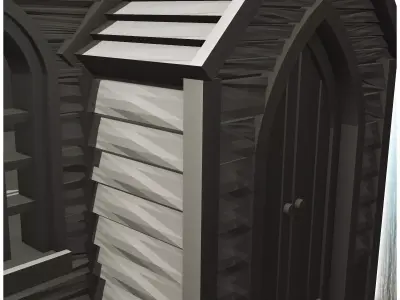 Western wooden church with bell tower 8 - Cowboy USA America ACW 3D print model