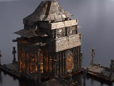 Mining colony Palace Kitbash  3D model