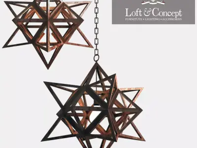 Ceiling lamp Star Vintage Iron 3D model