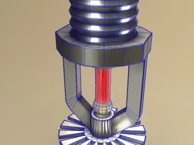 Automatic Fire Extinguishing System Low-poly 3D model