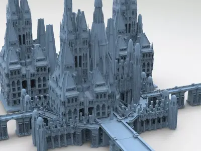 Tudor Castle Fantasy castle 3 models   3D model