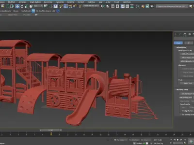 Train Style Kid Playground 06 3D model
