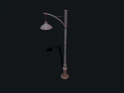 Old Rusty Lamp Post Low-poly PBR Low-poly 3D model
