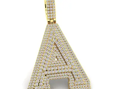 Alphabet Latter A Diamond Pendent 3D print model