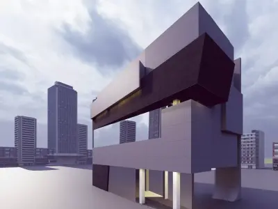 Zaha Hadid- Rosenthal Center Low-poly 3D model