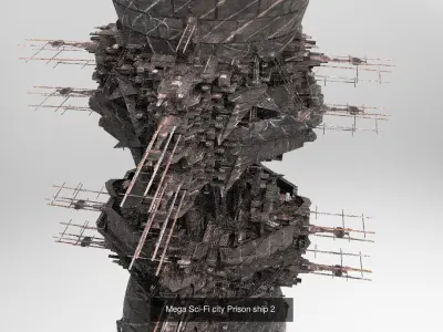 Prison Colony Space Ships 3D Model Pack