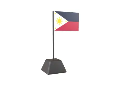 Flag of the Philippines Navy Blue v1 001 Low-poly 3D model