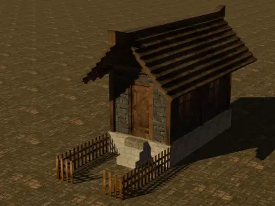 Medieval House 14 Free low-poly 3D model