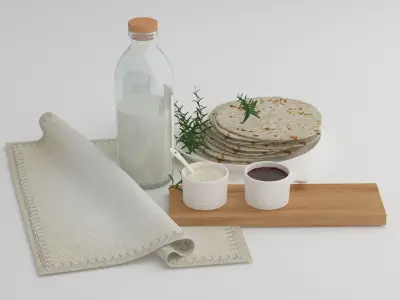 Milk and Cakes 3D model