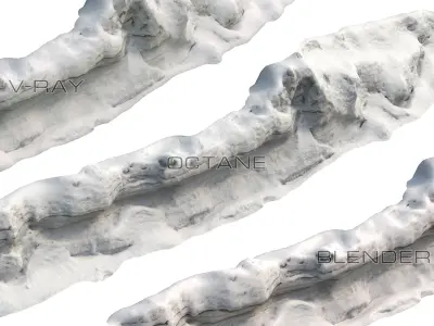 Snow 01 PBR Low-poly 3D model