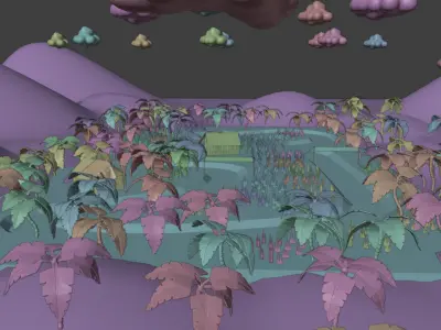 Rice Fields - 3D Environments Low-poly 3D model