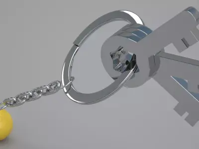 A Snooker Ball with Keychain 3D model