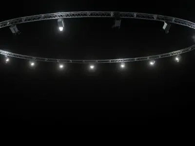 Circle truss with lights Low-poly 3D model